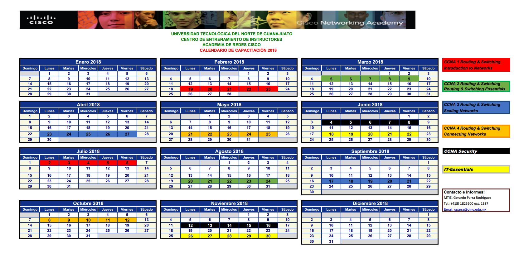 Calendario de capacitación Cisco